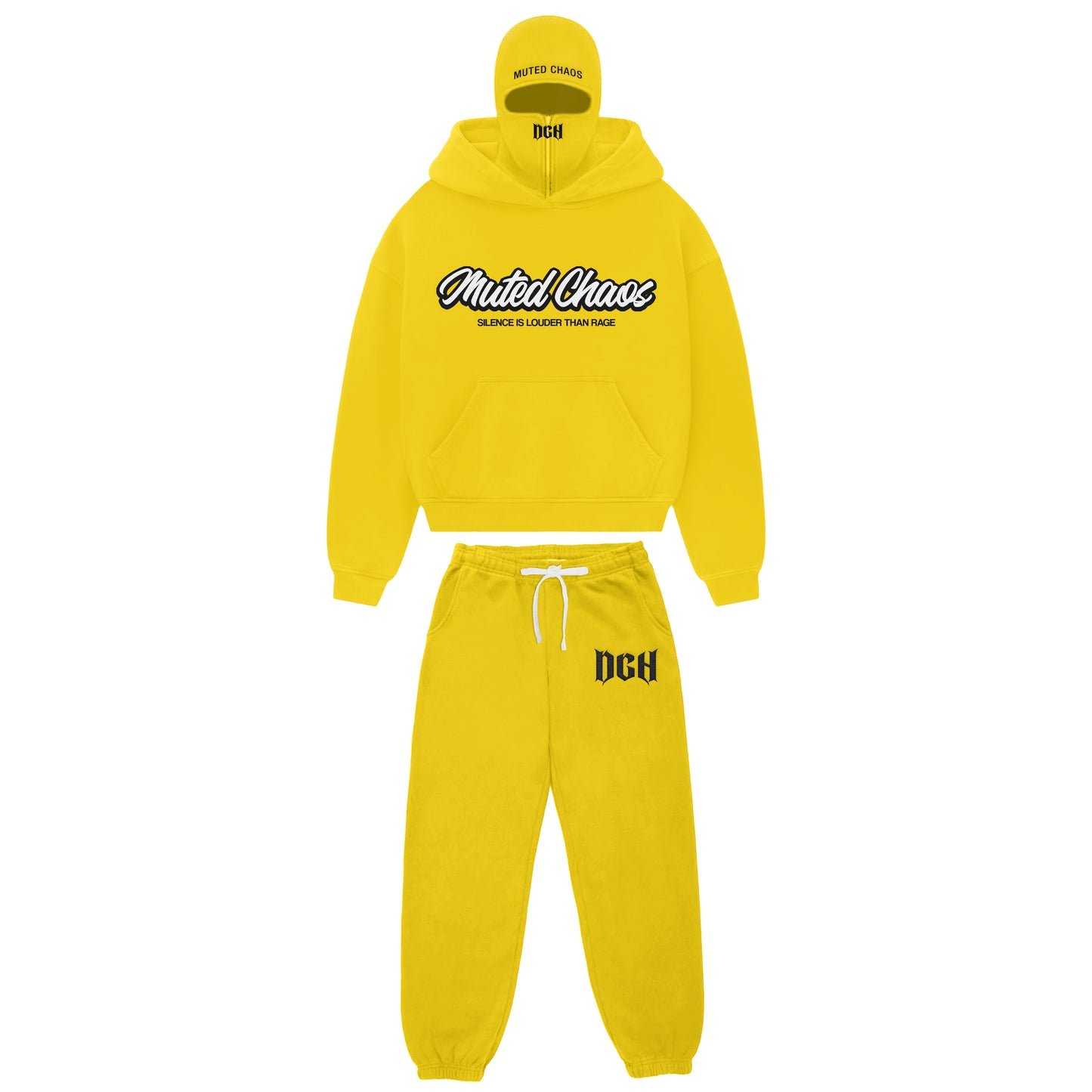 Muted Chaos Streetwear Set – Hoodie, Joggers & zipped balaclava