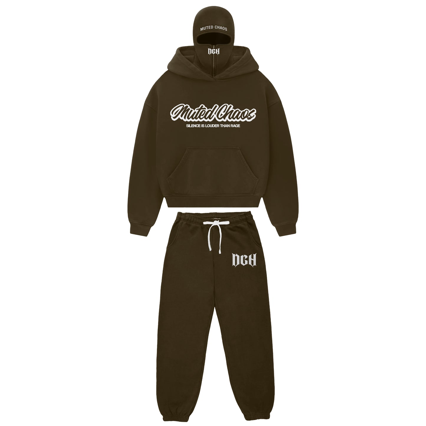 Muted Chaos Streetwear Set – Hoodie, Joggers & zipped balaclava