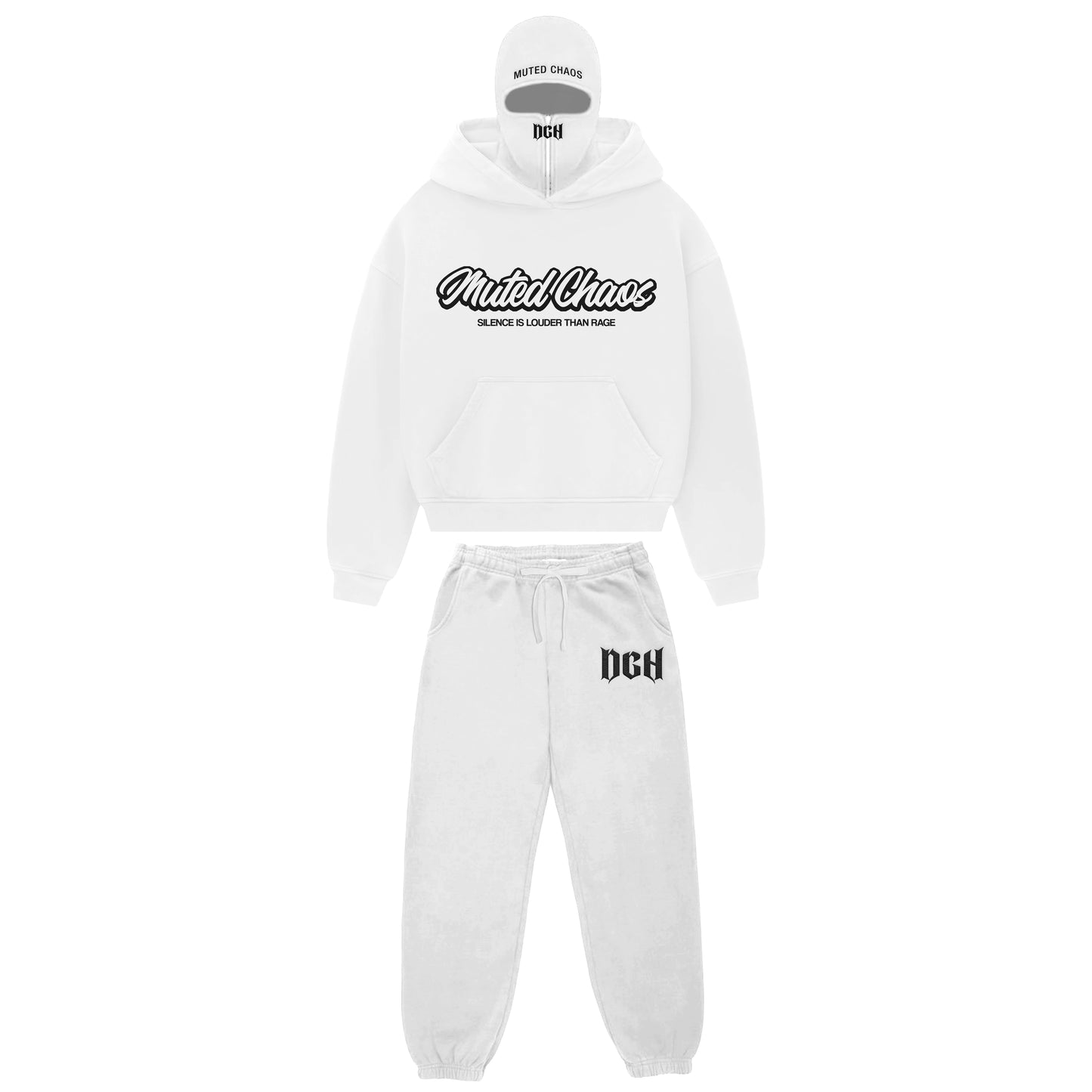 Muted Chaos Streetwear Set – Hoodie, Joggers & zipped balaclava