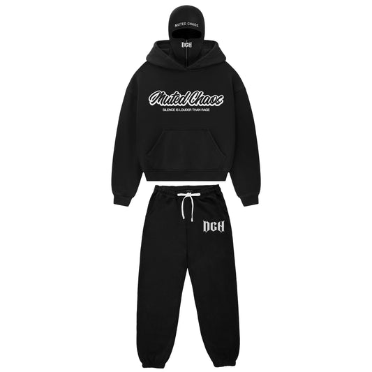 Muted Chaos Streetwear Set – Hoodie, Joggers & zipped balaclava