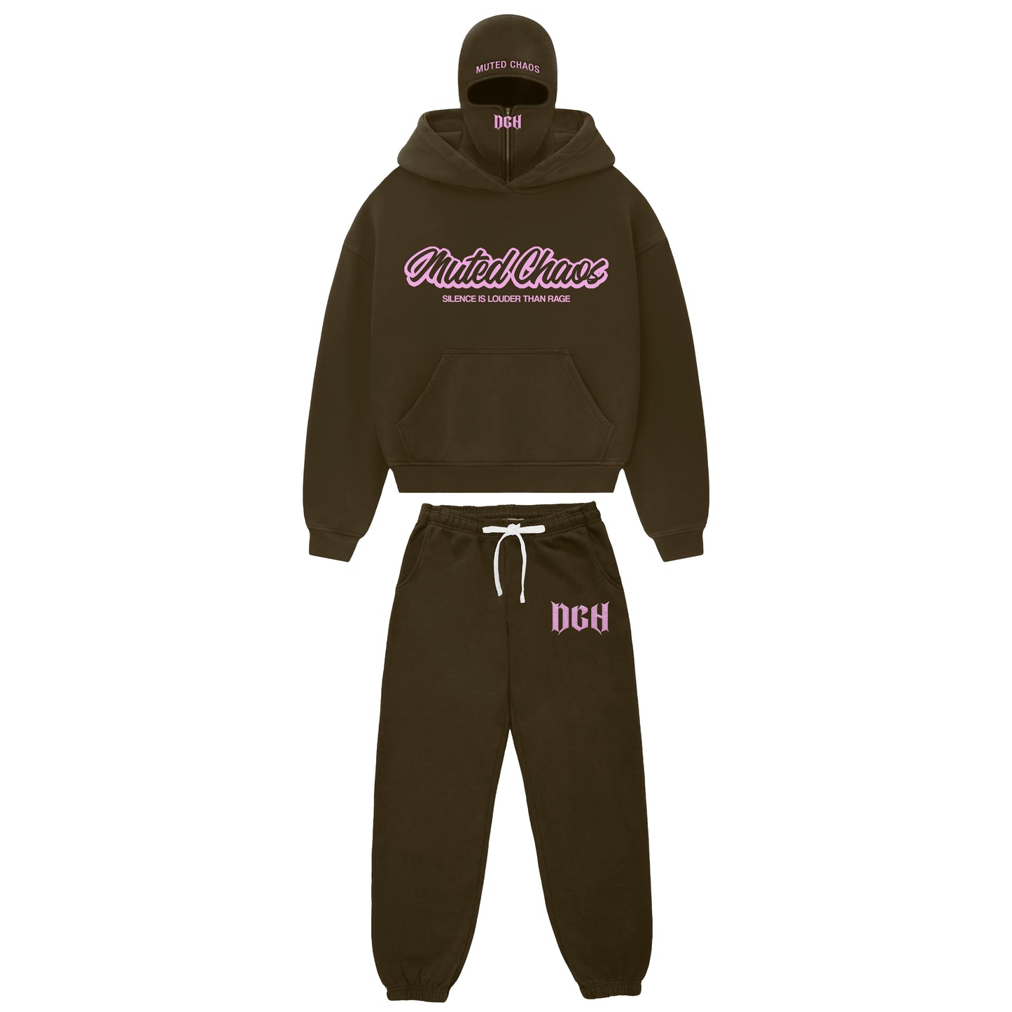 Muted Chaos Streetwear Set – Hoodie, Joggers & zipped balaclava