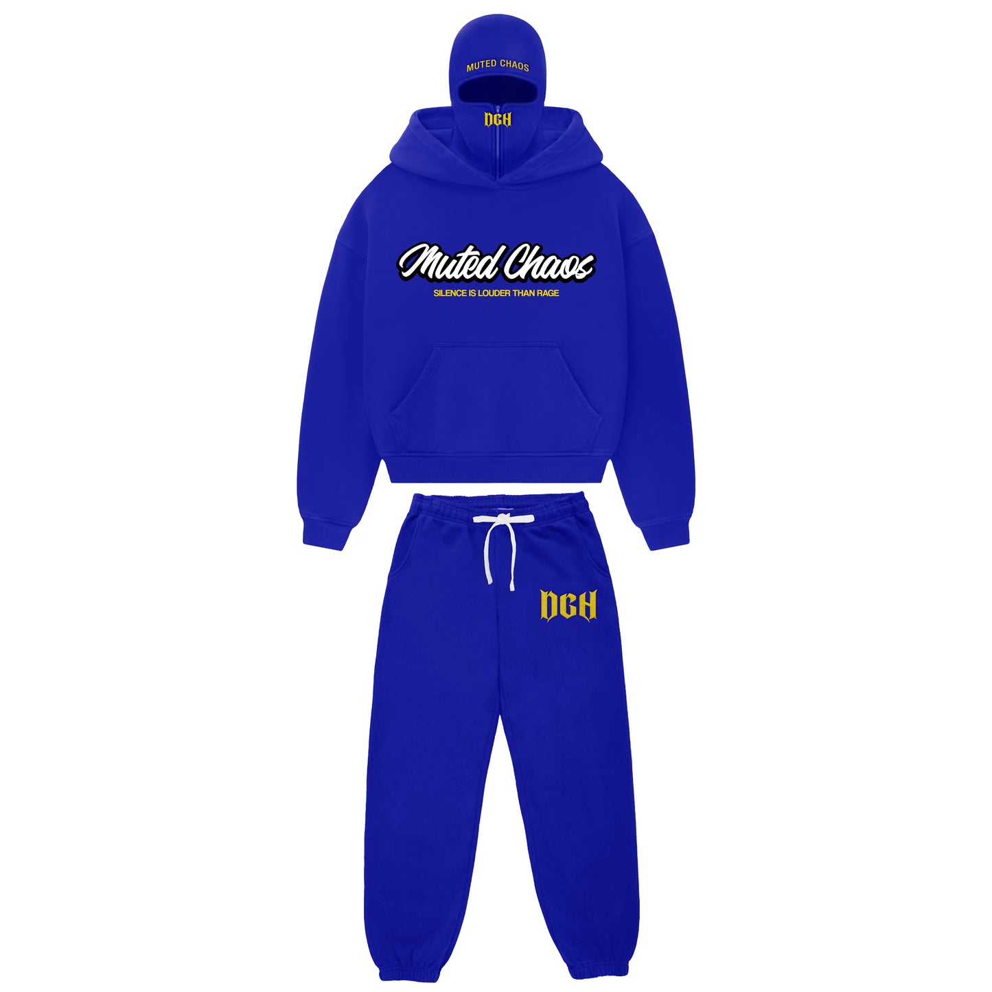 Muted Chaos Streetwear Set – Hoodie, Joggers & zipped balaclava
